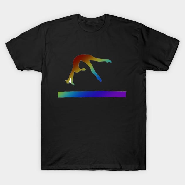 A gymnast doing a back handspring on beam T-Shirt by artsyreader